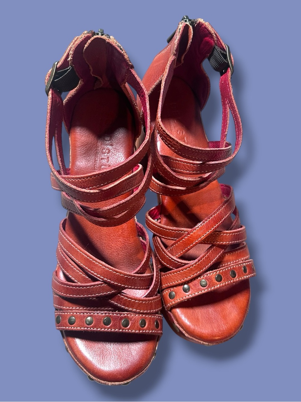 Never Worn Bed Stü Platform Leather Sandals in Brown. Size 8 - Picture 5 of 14